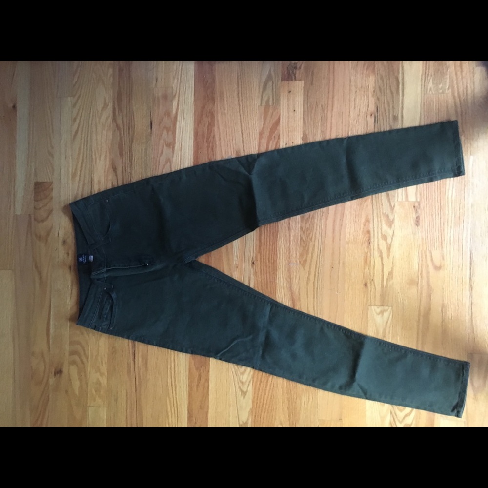 Dark green skinny jeans